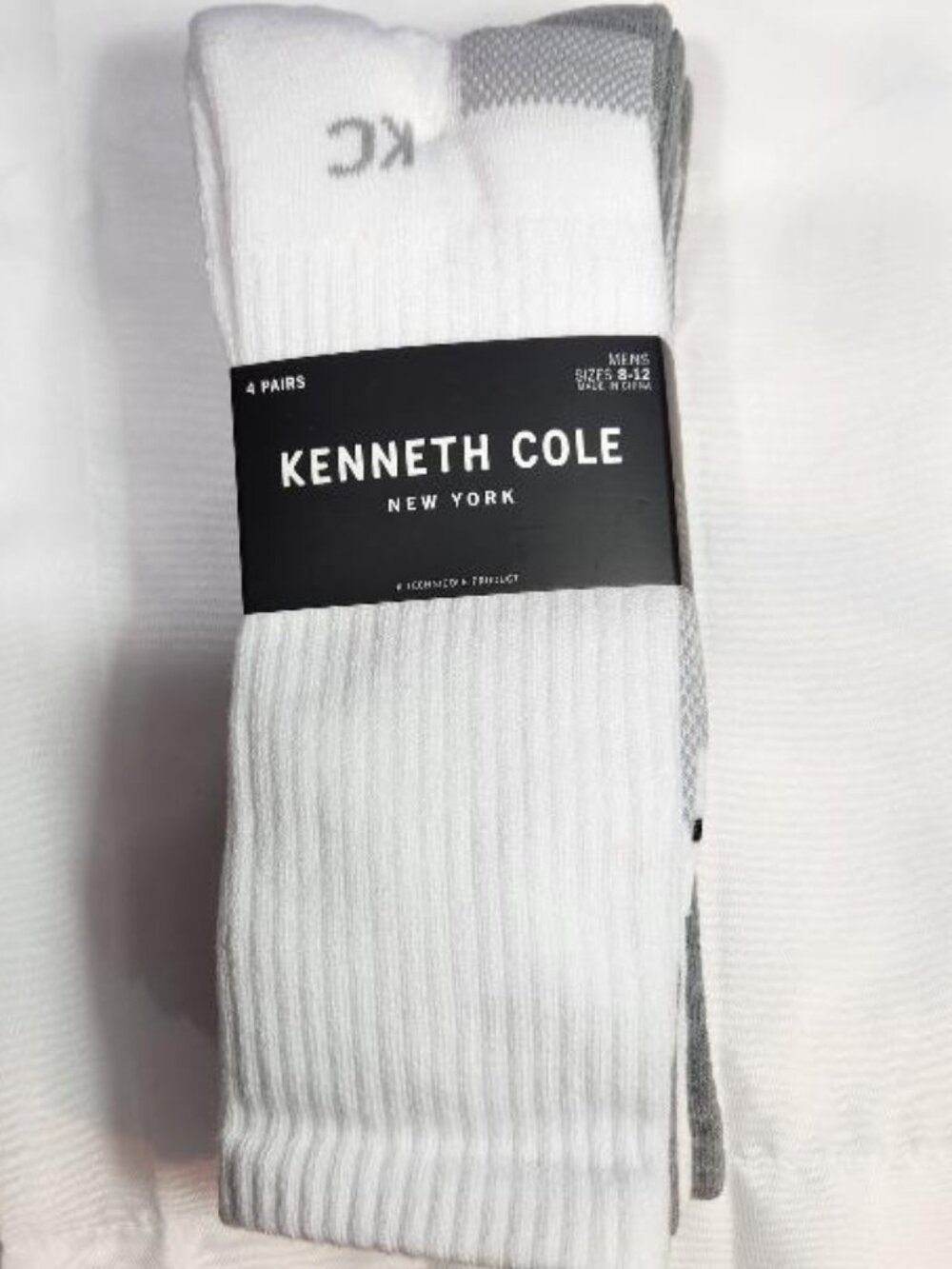 Kenneth Cole 4-Pack Mens Logo Crew Socks